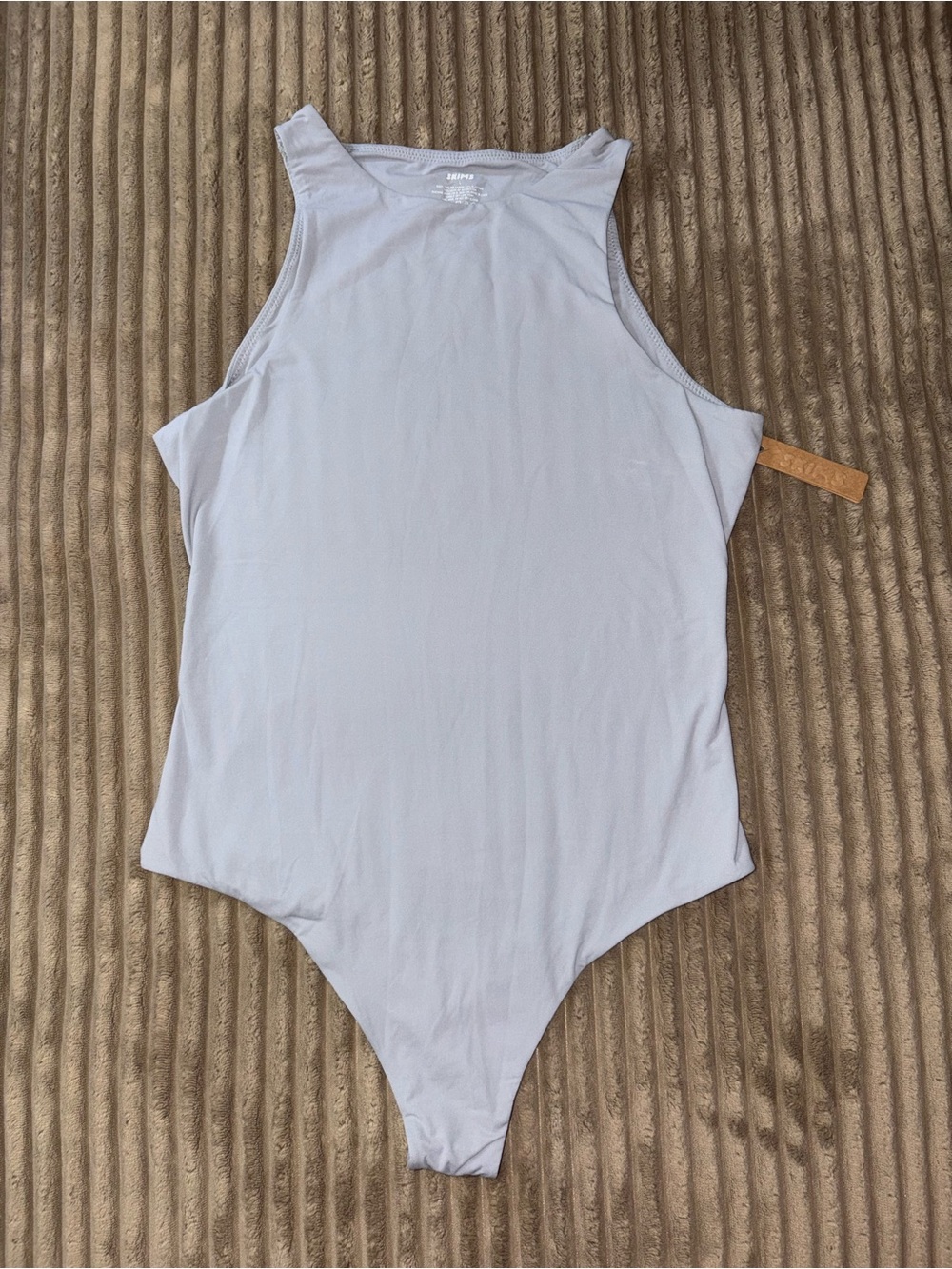 SKIMS Light Blue High-Neck Sleeveless Bodysuit